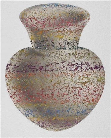Painting, Farhad Moshiri, Striped Jar on White, 2007, 5337
